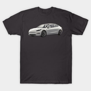 Tesla Model 3 Oil Painting T-Shirt